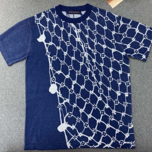 루이비통 [TJ공장] [터보] 크루넥 모노그램 피시넷 자카드 반팔 티셔츠