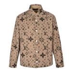 루이비통 【잔디집2】 （세븐） 모노그램 더블 페이스 울 실크 앤 캐시미어 블렌드 오버셔츠