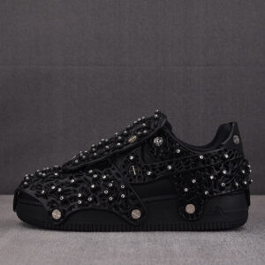 나이키 【CY공장】 x 스와로브스키 에어포스1 로우 레트로리플렉티브 크리스탈 블랙 CV7668-001