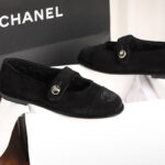 샤넬 【Happy】 스웨이드 시어링 메리제일 플랫 슈즈（TJ공장）