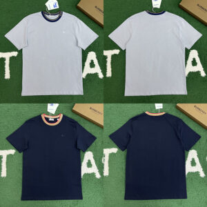 버버리 【잔디집】 EKD 넥 포인트레터링 자수 반팔 티셔츠（레어）