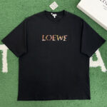 로에베 【잔디집】 로고 자수 코튼 반팔 티셔츠（레어）