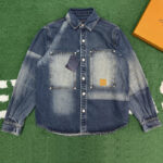 루이비통 【잔디집】 인디고 데님 선페이디드 이펙트 롱 슬리브드 셔츠 (레어)