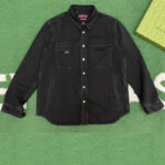 구찌 【잔디집】 자수 웹 스톤 위시드 데님 셔츠 （레어）