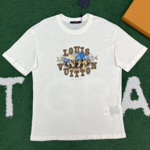 루이비통 [잔디집] 1AFWUR 반팔 티셔츠 코튼 리넨 블렌드