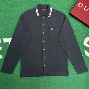 구찌 【잔디집】 포켓 마몬트 로고 코튼 피케 폴로 셔츠（레어）