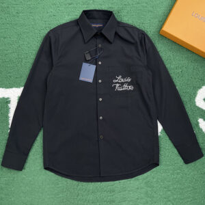 루이비통 【잔디집】 펄 엠브로이더드 시그니처 롱 슬리브드 셔츠（레어）