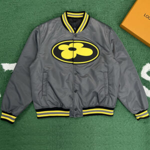 루이비통 【잔디집】 LV 플라워 패치 새틴 베이스볼 블루종（레어）