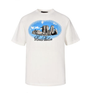 루이비통 [잔디집2] 그래픽 크루넥 쇼트 슬리브드 코튼