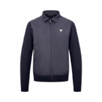 프라다 【잔디집2】 트라이앵글 로고 리나일론 니트 집업（세븐）