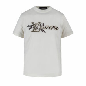 루이비통 【잔디집2】 엠브로이더드 숏슬리브드 크루넥 티셔츠（세븐）