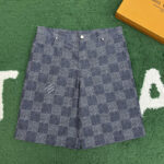 루이비통 【잔디집】 다미에 데님 샴브레이 숏 팬츠（레어）
