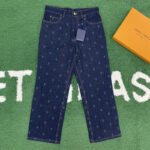 루이비통 【잔디집】 LV 블라종 데님 자수 팬츠（레어）