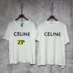 셀린느 【사슬공장】 로고 반팔 티셔츠 코튼