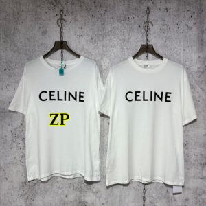 셀린느 【사슬공장】 로고 반팔 티셔츠 코튼