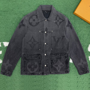 루이비통 【잔디집】 모노그램 블루종 데님 블랙 자켓 (레어)