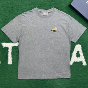 디올 【잔디집】 말 자수 캐주얼 코튼 반팔 티셔츠（레어）