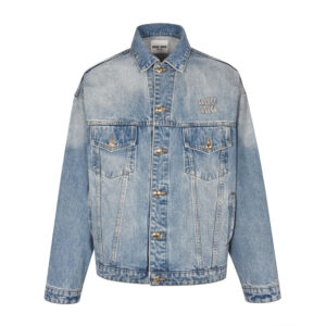 미우미우 [잔디집2] 24FW 데님 재킷 로고 아플리케