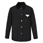 프라다 【잔디집2】 테크니컬 캔버스 블루종 자켓（세븐）