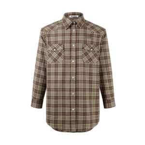 미우미우 【잔디집2】 플레이드 스냅 버튼 셔츠（세븐）