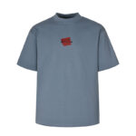 발렌시아가 【잔디집2】 테이프드 로고 백 미디엄 반팔 티셔츠（세븐）