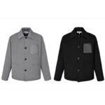 로에베 【잔디집2】 아나그램 워크웨어 자켓 울 캐시미어 （세븐）