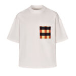 보테가베네타 【잔디집2】 깅엄 포켓 소프트 코튼 반팔 티셔츠（세븐）