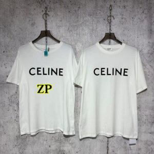 셀린느 【사슬공장】 로고 코튼 반팔 티셔츠 화이트