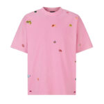 발렌시아가 【잔디집2】 프루티 페이드 핑크 반팔 티셔츠（세븐）