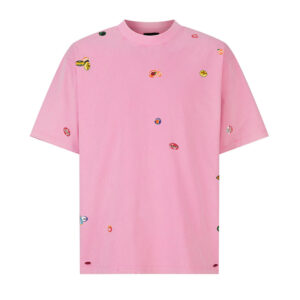 발렌시아가 【잔디집2】 프루티 페이드 핑크 반팔 티셔츠（세븐）
