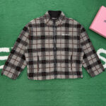 미우미우 【잔디집】 체크 테디 플리스 자켓（레어）