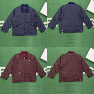 프라다 【잔디집】 트라이앵글 로고 리나일론 퀼팅 블루종 자켓（레어）