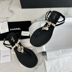샤넬 【TJ공장】 23s CC 하트 플립 플랍 샌들 (터보)