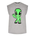 발렌시아가 【잔디집2】 하이 데어 + 드리플리 슬리브리스 티셔츠（세븐）