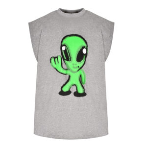 발렌시아가 【잔디집2】 하이 데어 + 드리플리 슬리브리스 티셔츠（세븐）