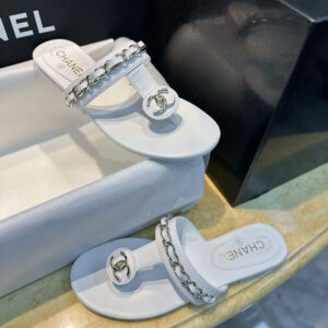 샤넬 【TJ공장】 25ss 턴 락 샌들 화이트（터보）
