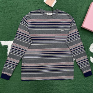 미우미우 【잔디집】 스트라이프 저지 티셔츠 (레어)