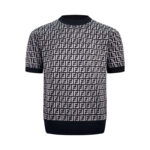 펜디 【잔디집2】 FF 점퍼 페브릭 반팔 스웨트 니트（세븐）