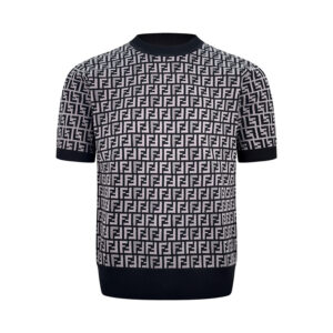 펜디 【잔디집2】 FF 점퍼 페브릭 반팔 스웨트 니트（세븐）