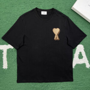 아미 【잔디집】 드 꾀흐 하트 로고 패치 반팔 티셔츠（레어）