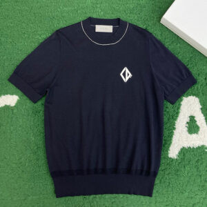 디올 【잔디집】 CD 반소매 반팔 다이아몬드 스웨터 니트（레어）