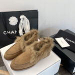 샤넬 25N CC 로고 스웨이드 키드스킨 시어링 로퍼