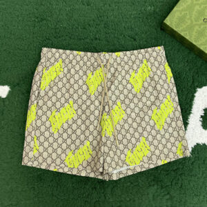 구찌 【잔디집】 커리뉴 코튼 팝린 프린트 팬츠（레어）