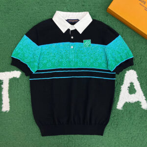 루이비통 【잔디집】 레인보우 오토만 스티치 반팔 폴로（레어）