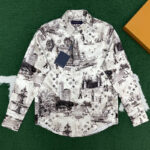 루이비통 【잔디집】 시티워크 프린트 올오버 모노그램 실크 셔츠（레어）