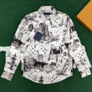 루이비통 【잔디집】 시티워크 프린트 올오버 모노그램 실크 셔츠（레어）