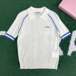 미우미우 【잔디집】 코튼 니트 폴로 셔츠（레어）