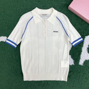 미우미우 【잔디집】 코튼 니트 폴로 셔츠（레어）