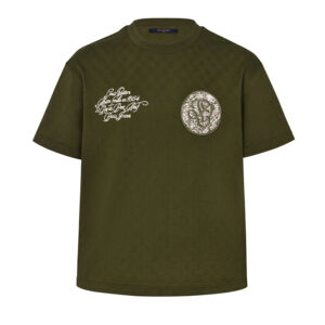 루이비통 【잔디집2】 다미에 올오버 피케 자카드 반팔 티셔츠（세븐）