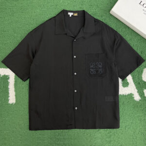 로에베 【잔디집】 포켓 아나그램 비스코스 리넨 반팔 셔츠（레어）